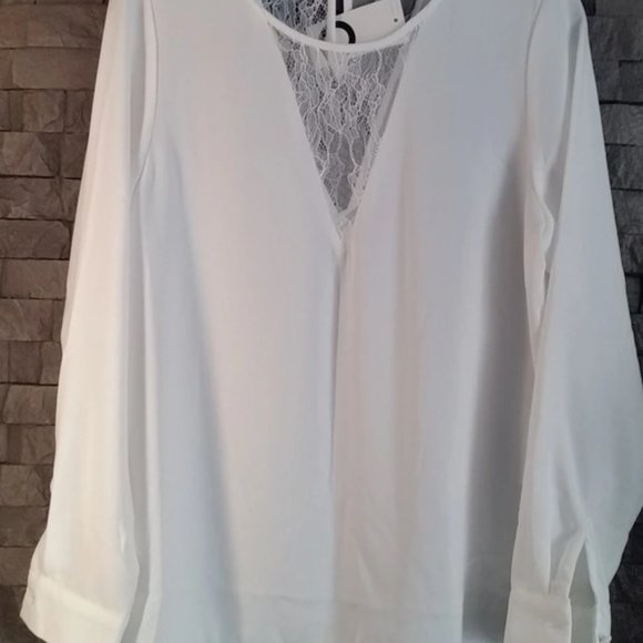 Cubus White Elegant Shirt With Lace - Picture 7 of 8